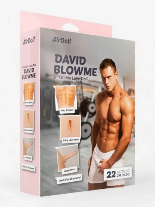 AirDoll David Blowme on ilmatäytteinen mies seksinukke naisille ja miehille eroottisiin nautintohetkiin ja lahjaideoihin.