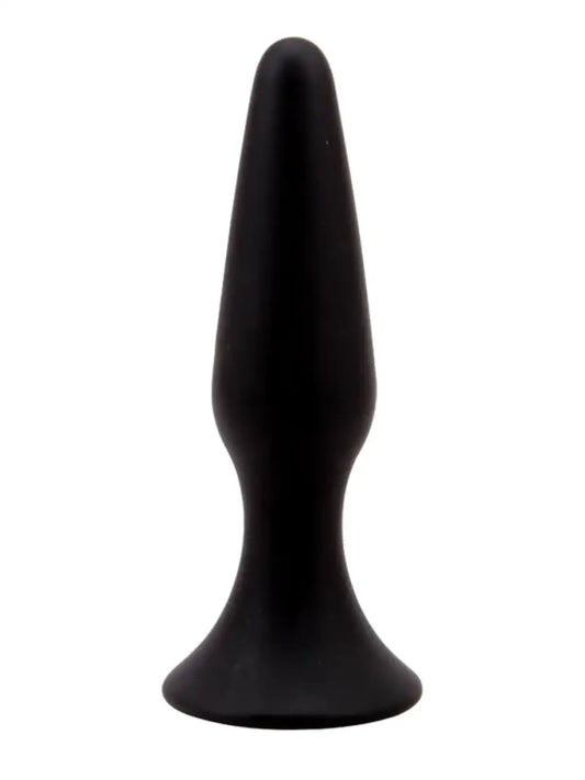 Musta, ihoystävällinen silikonitappi 11,5 cm – ergonominen muotoilu ja pehmeä pinta tekevät käytöstä miellyttävää.