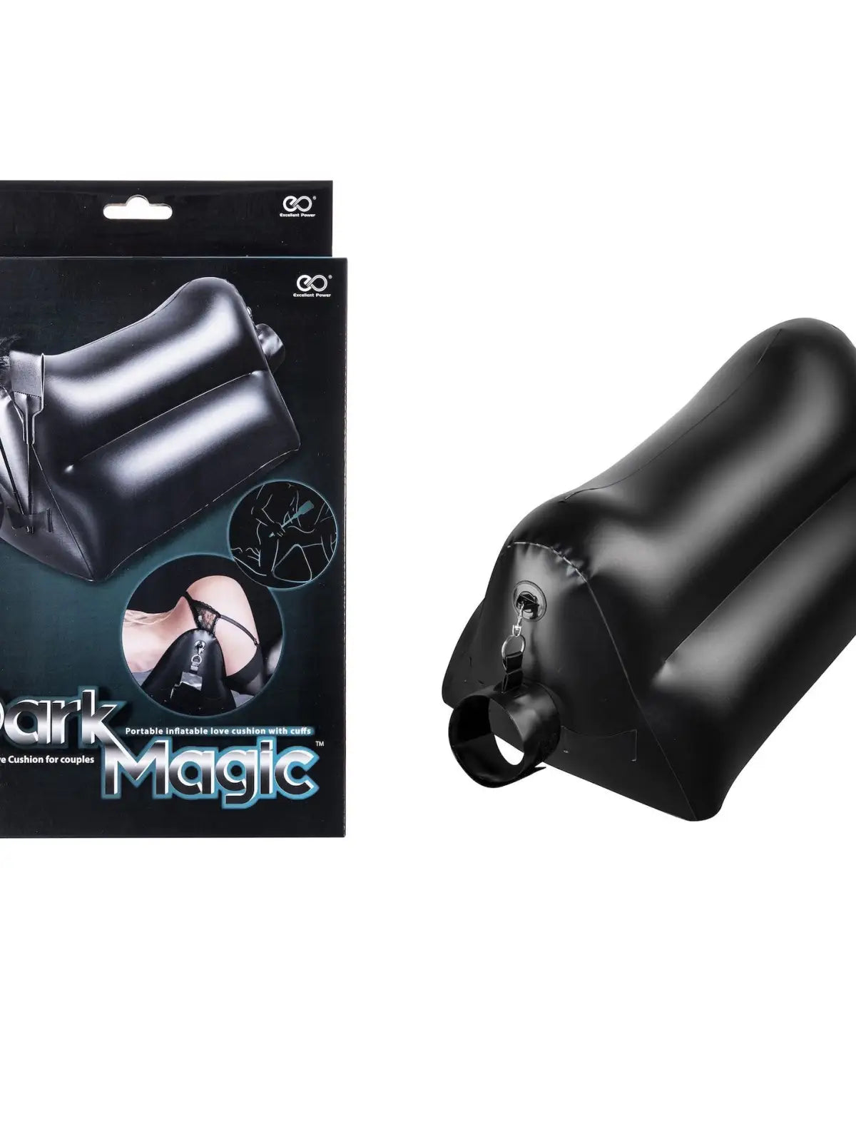 Dark Magic Spanking rakkaustyyny, mukana kahleet, kutitin ja lätkä. PVC-materiaali, 90 kg kantavuus ja täydellinen BDSM-leikkeihin.