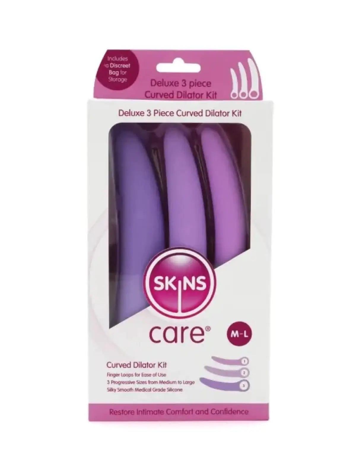 Asteittaisen ja mukavan venytyksen ystäville. Kaarevat dilaattorit M/L – 3 kpl on korkealaatuinen setti, joka on suunniteltu kontrolloituun venyttelyyn ja tuntemusten löytämiseen. Kolmen eri koon ansiosta tämä setti tarjoaa asteittaisen laajennuksen, joten se sopii erinomaisesti sekä aloittelijoille, jotka haluavat aloittaa hellävaraisesti, että edistyneille käyttäjille, jotka haluavat tutkia rajojaan. Kaareva muotoilu seuraa luonnollista anatomiaa, mikä tekee dilaattoreista mukavia ja tehokkaita käytö