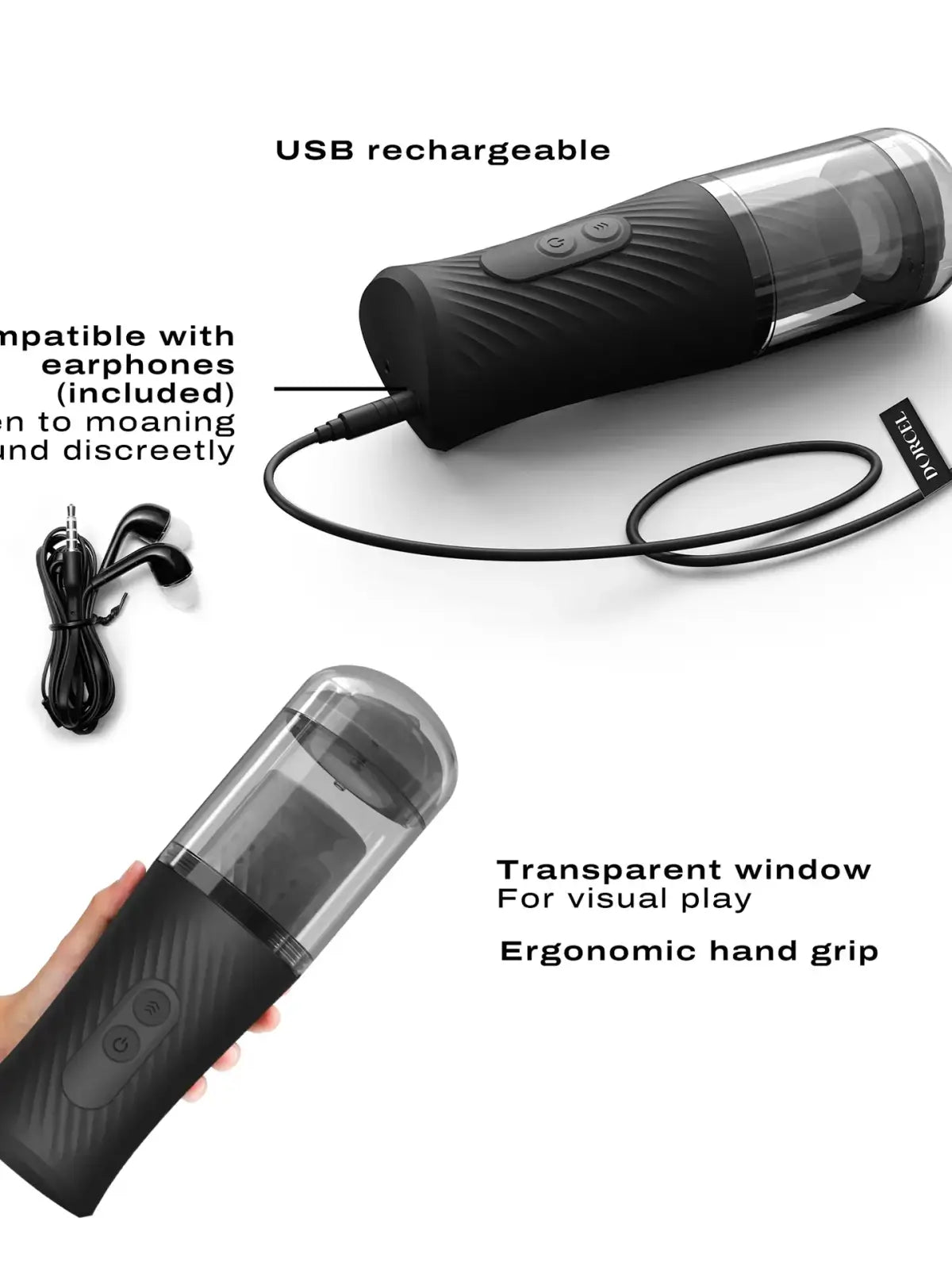 Dorcel Thrust Blow on automaattinen masturbaattori, jossa 7 moottoriohjelmaa, edestakainen liike ja realistinen tuntuma.