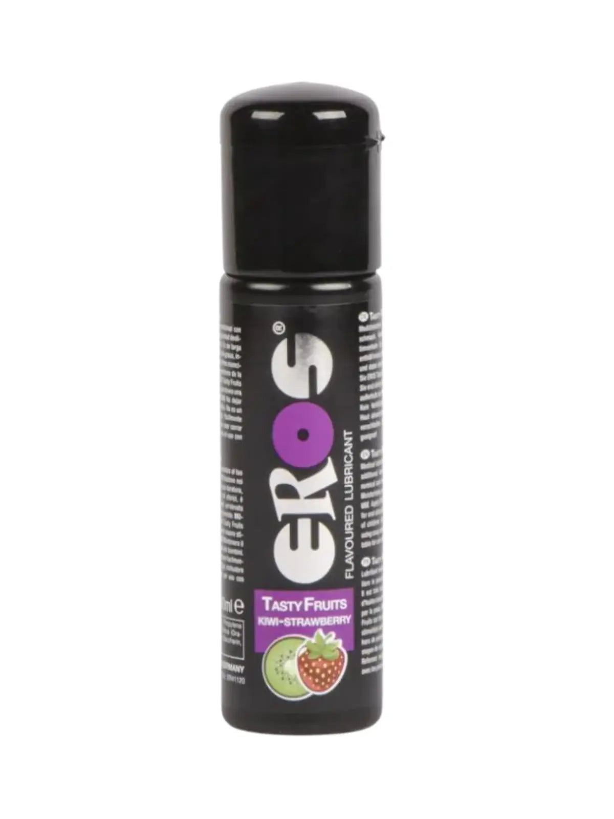 Eros liukuvoide, kiivi-mansikka, sokeriton ja syötävä. Vesipohjainen 100 ml liukuvoide suuseksin ja herkän nautinnon tueksi.