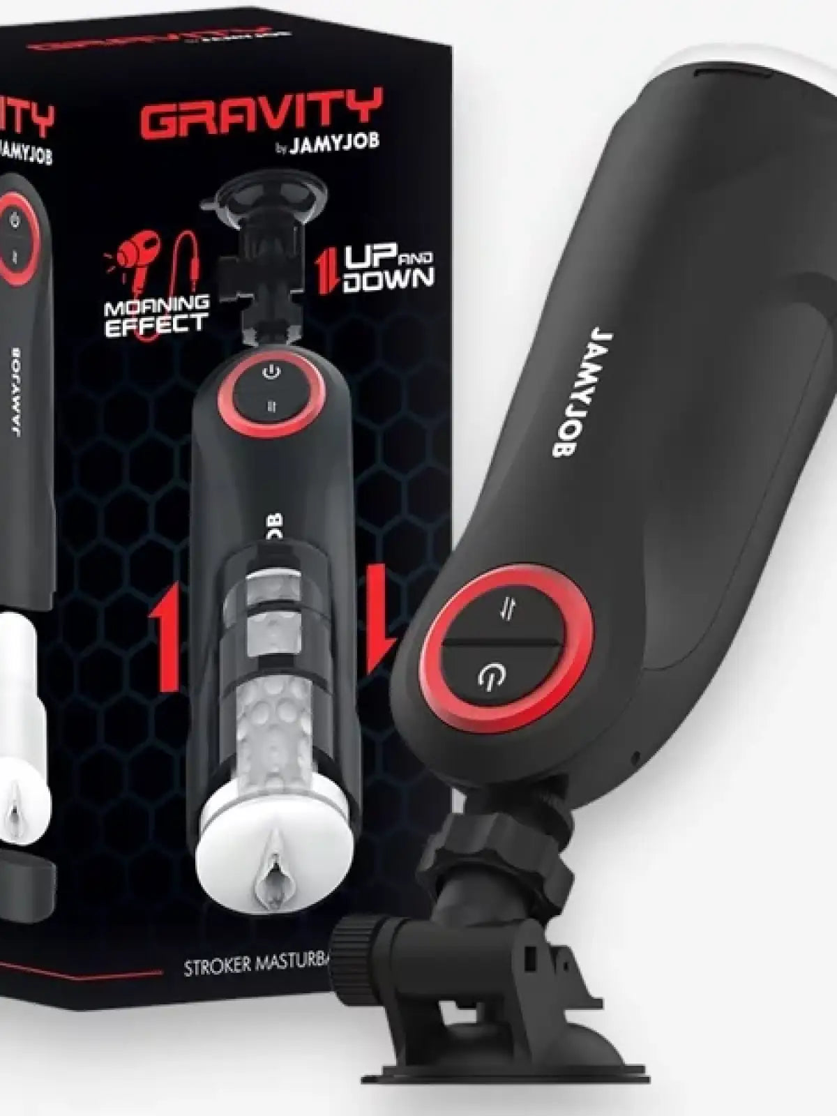 Jamy Job Gravity on automaattinen vagina-masturbaattori, jossa on työntöliike, ääniefektit ja realistinen tuntuma.
