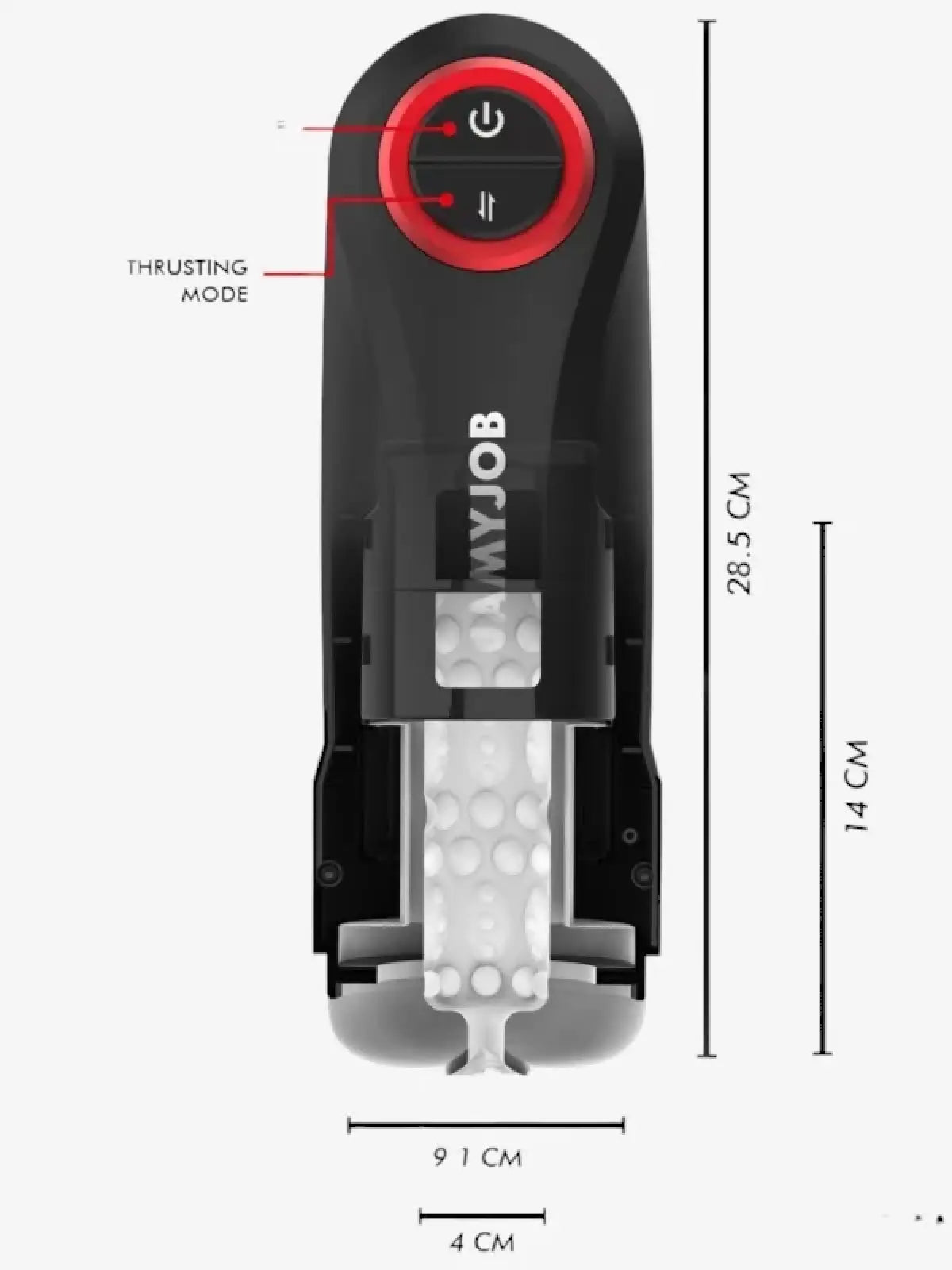 Jamy Job Gravity on automaattinen vagina-masturbaattori, jossa on työntöliike, ääniefektit ja realistinen tuntuma.
