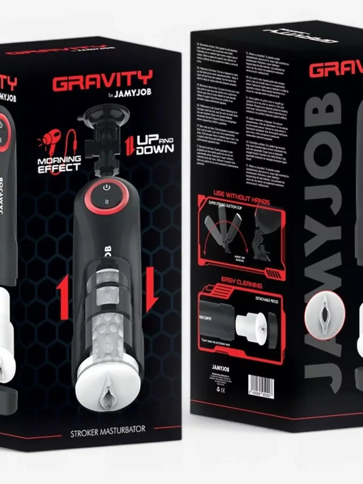 Jamy Job Gravity on automaattinen vagina-masturbaattori, jossa on työntöliike, ääniefektit ja realistinen tuntuma.