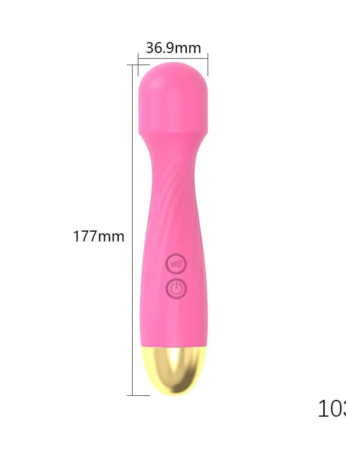 Käteensopiva, 17,7 cm pitkä sauvamallinen vibraattori, jossa on silkinpehmeä pinta ja kaksi painiketta säätöön.