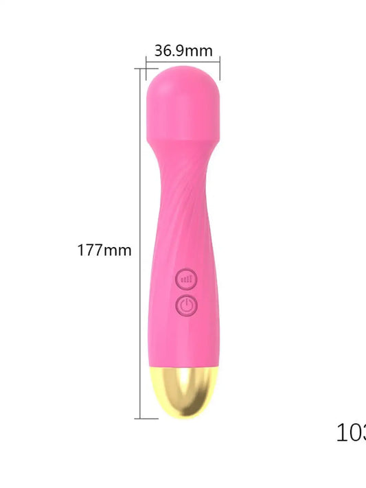 Käteensopiva, 17,7 cm pitkä sauvamallinen vibraattori, jossa on silkinpehmeä pinta ja kaksi painiketta säätöön.