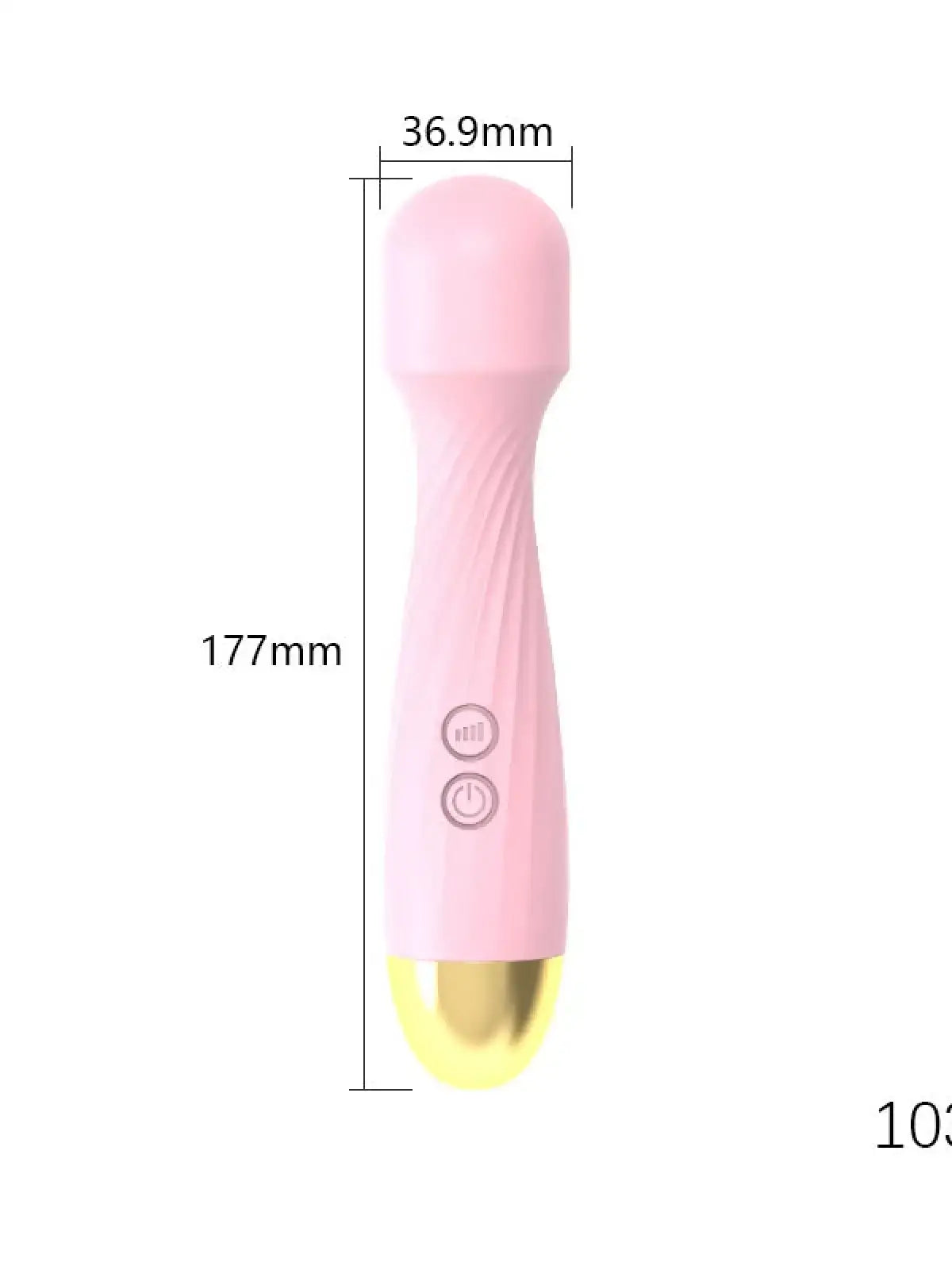 Käteensopiva, 17,7 cm pitkä sauvamallinen vibraattori, jossa on silkinpehmeä pinta ja kaksi painiketta säätöön.