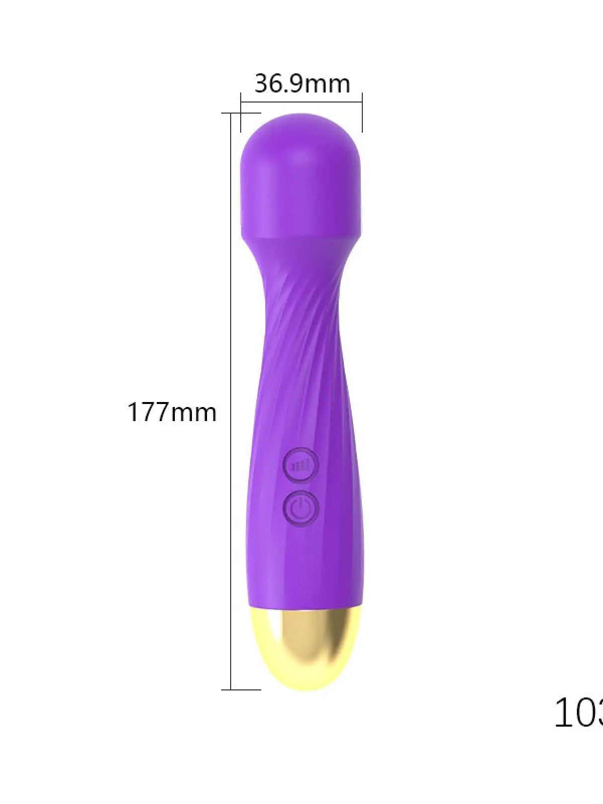 Käteensopiva, 17,7 cm pitkä sauvamallinen vibraattori, jossa on silkinpehmeä pinta ja kaksi painiketta säätöön.