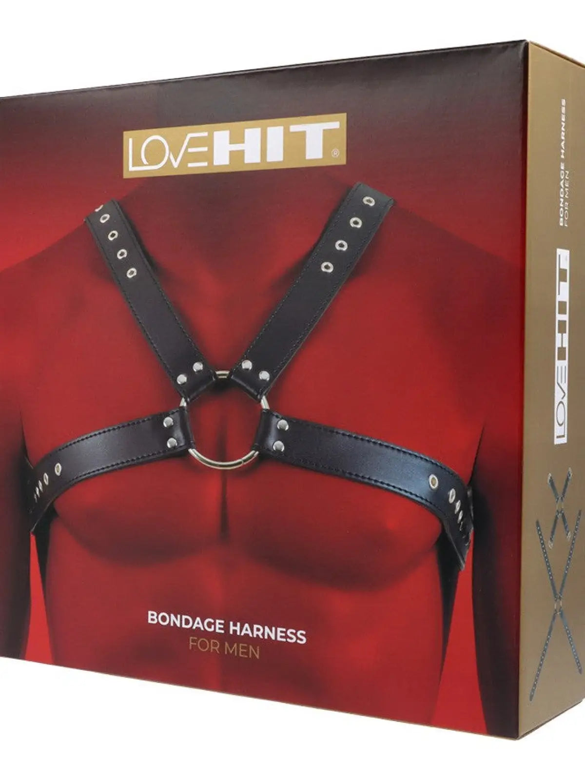 Miesten vegaaninahkaiset rintavaljaat, säädettävät hihnat, nastakoristeet ja O-renkaat edessä ja takana – näyttävä ja istuva asuste.