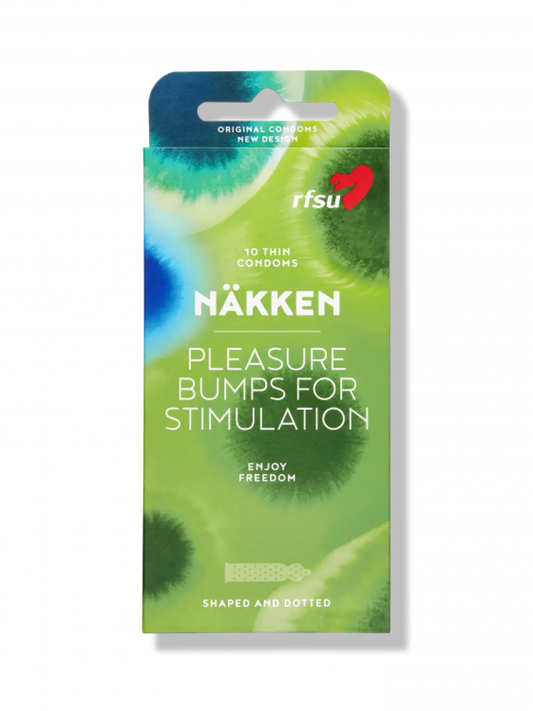 Näkken-kondomi, ohut ja juomutettu lateksikondomi. Täydellinen istuvuus ja varma suoja. Pakkauksessa 10 kpl.