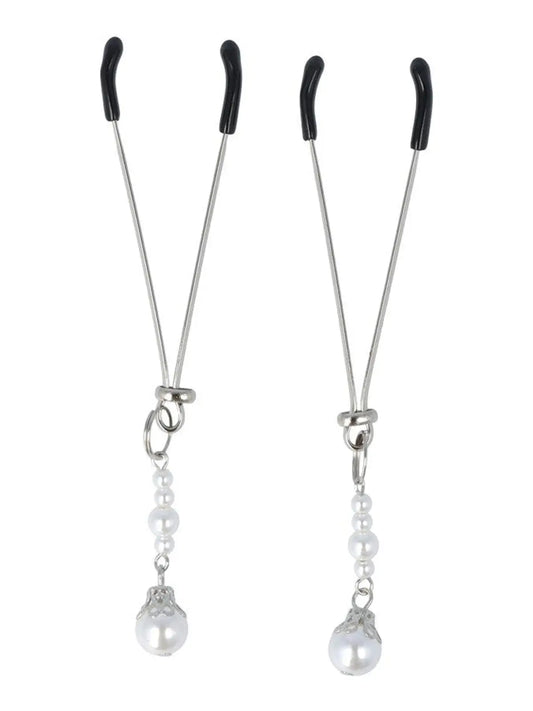 Säädä nänninnipistimien voimakkuutta liu´uttamalla nipistimessä oleva rengas haluamaasi kireyteen. Pehmustettu nipistinpää.
Kokonaispituus n.11 cm, josta koruosa n. 3,5 cm.
Metalliosien materiaali sinkkiseosta ja ruostumatonta terästä. Nikkelitön.