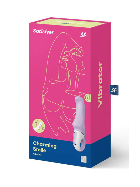 Satisfyer Charming Smile on hellävarainen ja tehokas G-pistevibraattori, joka tuo iloa pehmeällä muotoilullaan.