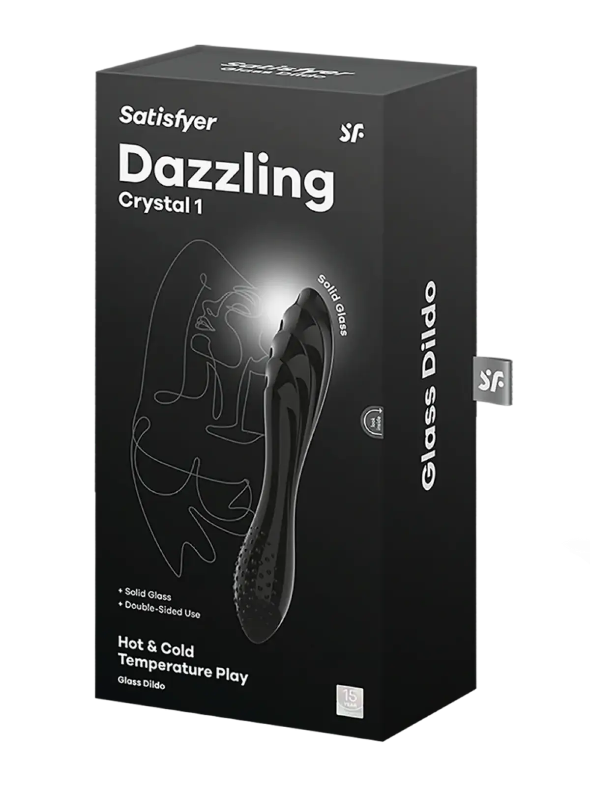 Satisfyer Dazzling Crystal 1 on ylellinen lasidildo, jossa kaksi erilaista pintarakennetta ja mahdollisuus lämpö- tai kylmäleikkiin.