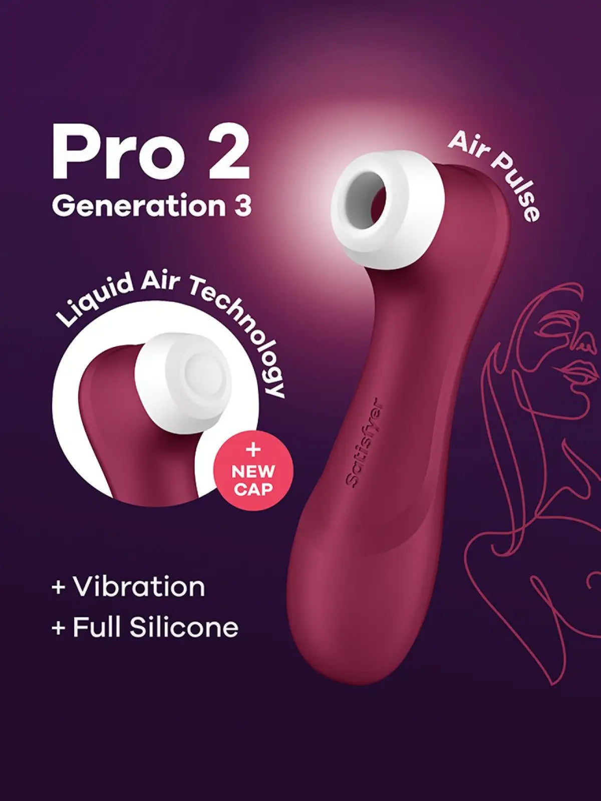 Satisfyer Pro Generation 3 punainen | Klitoriksen kiihottimet | erotiikanaika