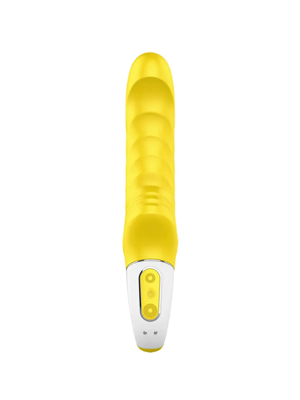 Satisfyer Yummy Sunshine on kaareva, uritettu vibraattori G-pisteen stimulaatioon ja voimakkaisiin nautintoväreisiin.