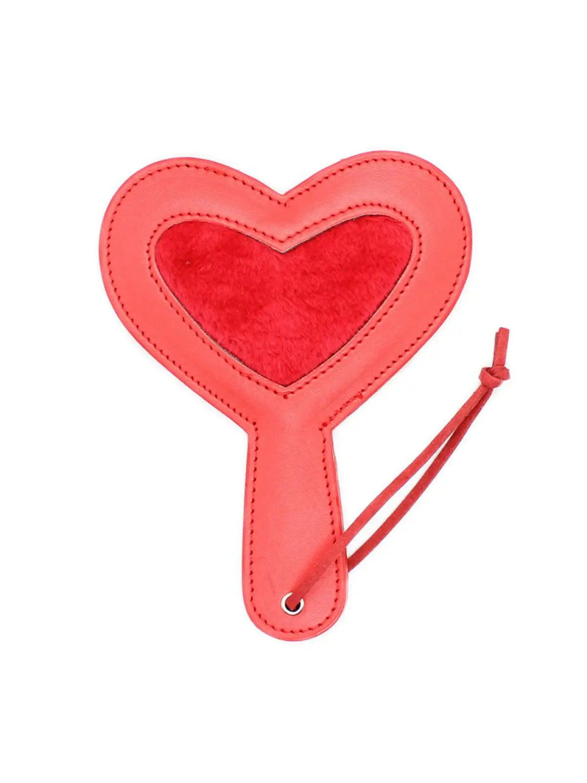 Punainen sydänlätkä, sydämen muotoinen leikkimielinen aikuisten tuote, koko noin 19 x 15 cm