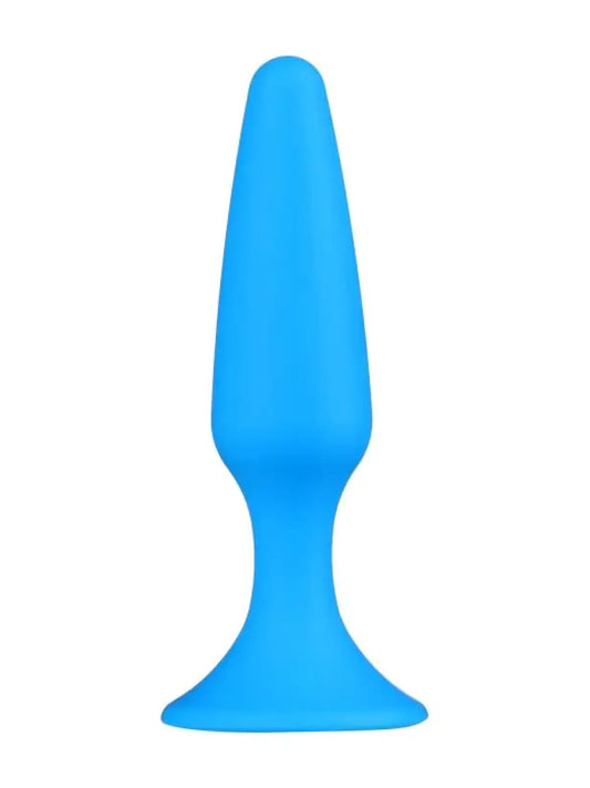 Vaaleansininen silikoninen anaalitappi – turvallinen, pyöreällä kannalla varustettu ja helppo puhdistaa aloittelijoille