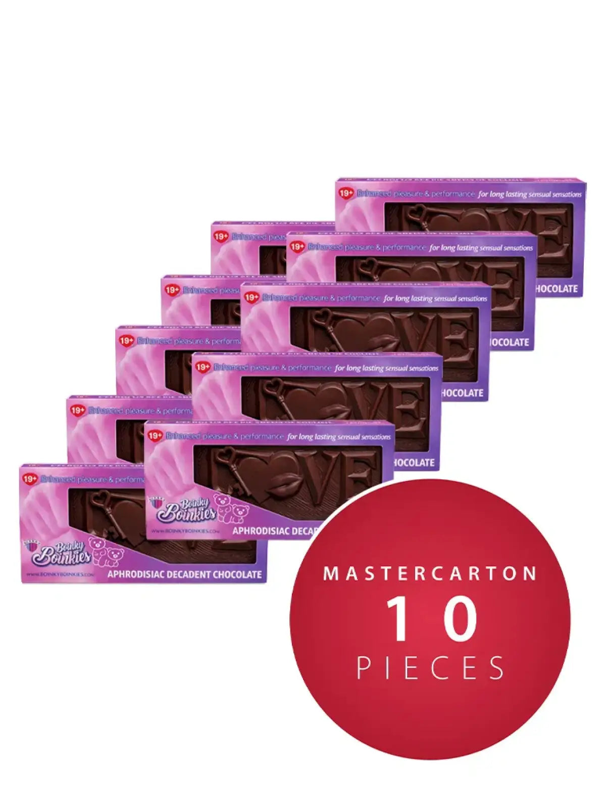 Seksisuklaa Aphrodisiac Chocolate; suklaa kohtaa intohimon leikkisällä twistillä! Koe rikas ja hemmotteleva kokemus Boinky Boinkiesin 