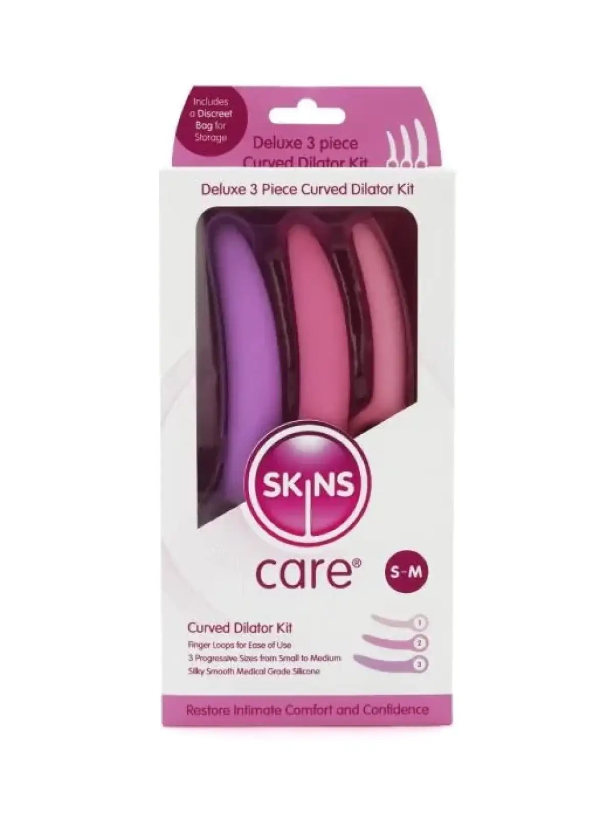 Asteittaisen ja mukavan venytyksen ystäville. Kaarevat dilaattorit S/M – 3 kpl on korkealaatuinen setti, joka on suunniteltu kontrolloituun venyttelyyn ja tuntemusten löytämiseen. Kolmen eri koon ansiosta tämä setti tarjoaa asteittaisen laajennuksen, joten se sopii erinomaisesti sekä aloittelijoille, jotka haluavat aloittaa hellävaraisesti, että edistyneille käyttäjille, jotka haluavat tutkia rajojaan. Kaareva muotoilu seuraa luonnollista anatomiaa, mikä tekee dilaattoreista mukavia ja tehokkaita käytössä.