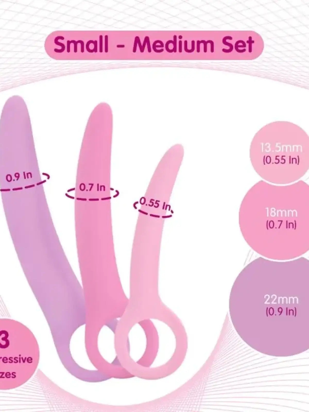 Asteittaisen ja mukavan venytyksen ystäville. Kaarevat dilaattorit S/M – 3 kpl on korkealaatuinen setti, joka on suunniteltu kontrolloituun venyttelyyn ja tuntemusten löytämiseen. Kolmen eri koon ansiosta tämä setti tarjoaa asteittaisen laajennuksen, joten se sopii erinomaisesti sekä aloittelijoille, jotka haluavat aloittaa hellävaraisesti, että edistyneille käyttäjille, jotka haluavat tutkia rajojaan. Kaareva muotoilu seuraa luonnollista anatomiaa, mikä tekee dilaattoreista mukavia ja tehokkaita käytössä.