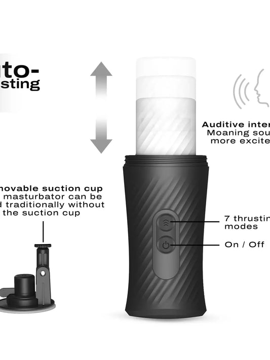 Dorcel Thrust Blow on automaattinen masturbaattori, jossa 7 moottoriohjelmaa, edestakainen liike ja realistinen tuntuma.