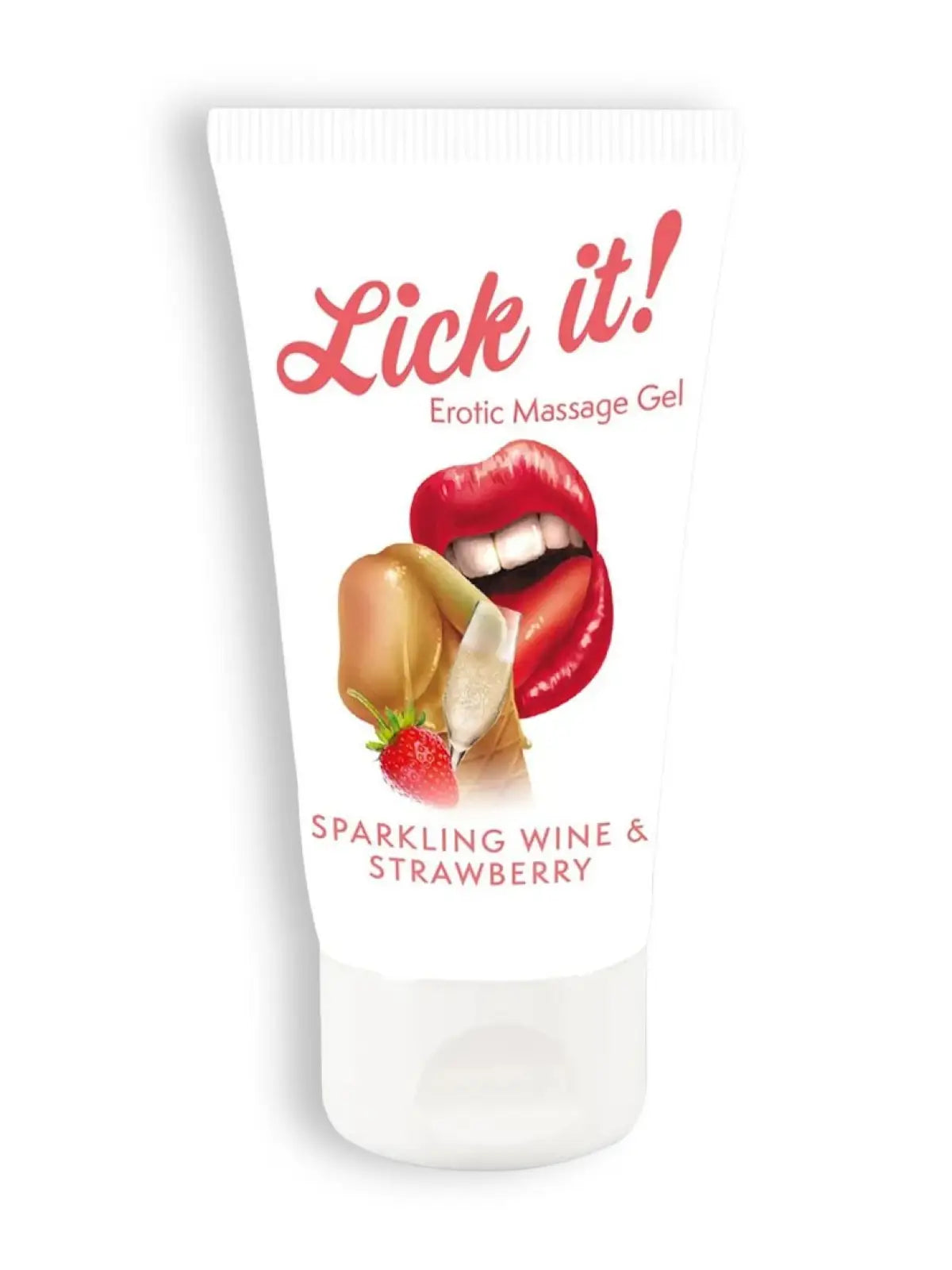  Lick It mansikkakuohuviinin makuinen makuliukuvoide 50 ml pullossa