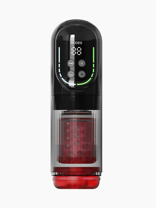 Koe uusi ulottuvuus miesten stimulaatiossa Rimba Orgastobator 07:n avulla – huipputeknologisella masturbaattorilla, joka tarjoaa äärimmäistä aistia, tehoa ja hallintaa.
Innovatiivisen 4-in-1-stimulaatiojärjestelmän ansiosta tämä laite yhdistää teleskooppisen liikkeen, 360° pyörimisen, voimakkaat värinät ja realistisen imun ennennäkemättömän syvään ja mukaansatempaavaan tunteeseen.