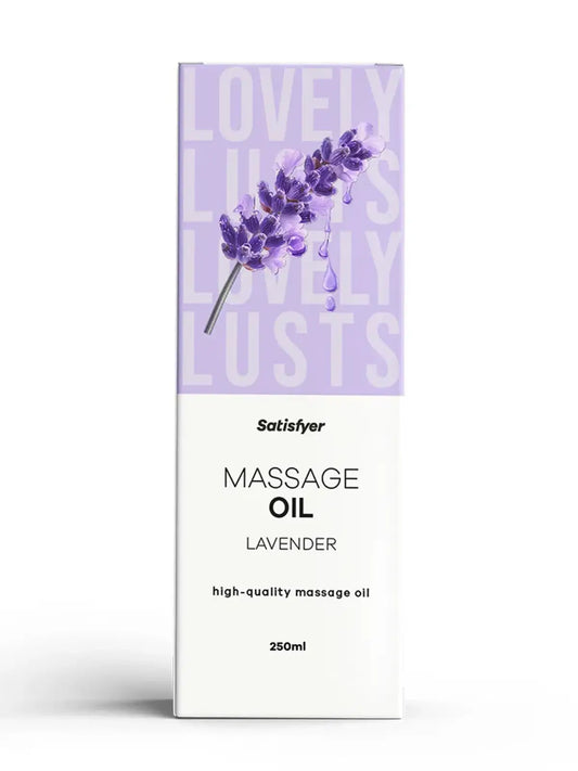 Satisfyer Laventeli -hierontaöljy rentouttaa rauhoittavalla tuoksulla ja silkkisellä koostumuksella, joka hemmottelee ihoa.