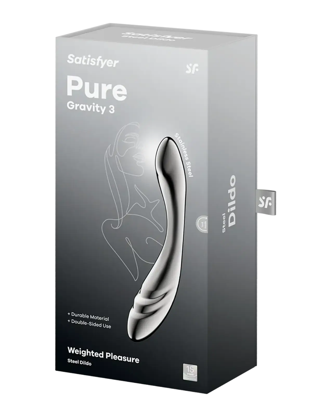 Ruostumattomasta teräksestä valmistettu dildo

Koe yliluonnollista nautintoa

Satisfyer Pure Gravity 3 on ylellinen dildo, joka on valmistettu kiinteästä ruostumattomasta teräksestä ja yhdistää täydellisesti painon, muodon ja tekstuurin.

Sen kaareva varsi ja kaksipuolinen muotoilu tarjoavat monipuolista stimulaatiota – pehmeästä ja aistillisesta intensiiviseen ja syvään.