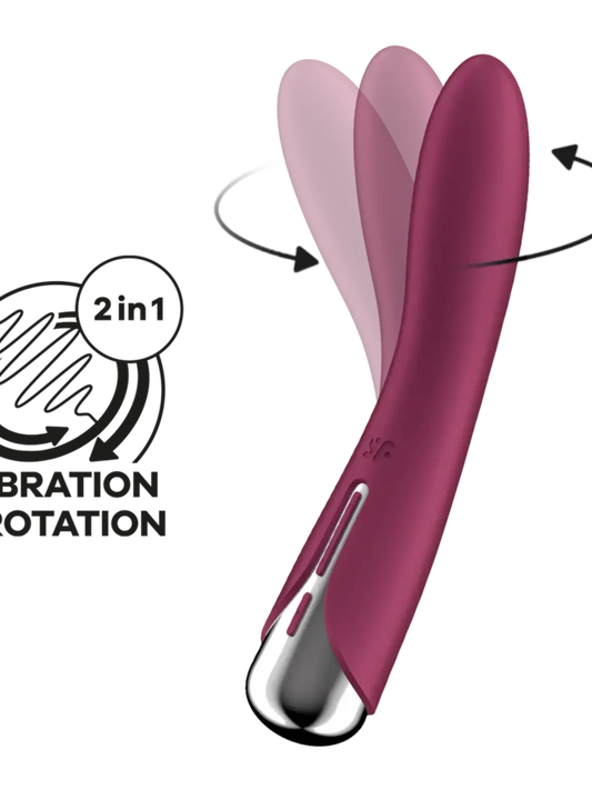 Satisfyer Spinning Vibe 1 on pyörivä G-pistevibraattori, joka tarjoaa uudenlaista nautintoa ja tyylikästä muotoilua.