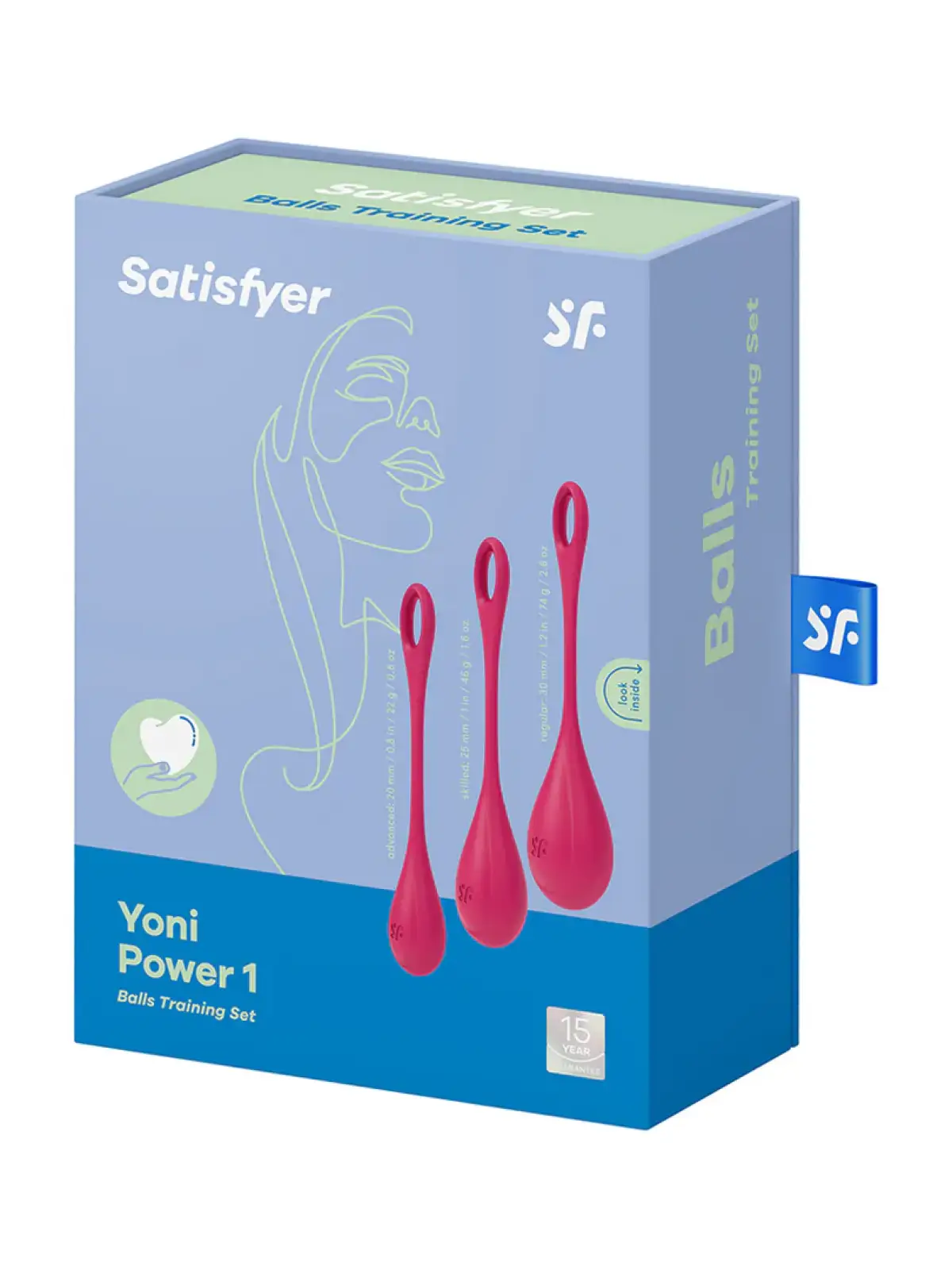 Yoni Power 1 on suunniteltu vahvistamaan lantionpohjan lihaksia.
Kehoystävällisestä silikonista valmistetut "Yoni"-pallot, joissa on pidikerengas, ovat hygieeniset ja tehokas tapa harjoittaa syvällä lantionpohjan lihaksia. Ainutlaatuinen munanmuoto auttaa kohdistamaan lantionpohjan lihaksia. Suurempi pallo on suositeltava aloittelijoille ja pienempi pallo edistyneemmille käyttäjille. Päivittäinen harjoittelu "Yoni"-palloilla on todistetusti auttanut luomaan voimakkaampia ja intensiivisempiä orgasmeja. Lisää